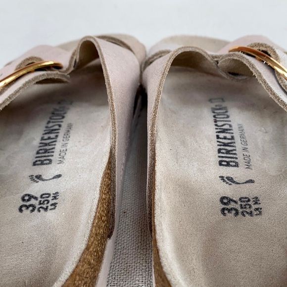 BIRKENSTOCK Big Buckle Siena Washed Metallic Rose Gold Leather Sandals Size 39 - Picture 5 of 10